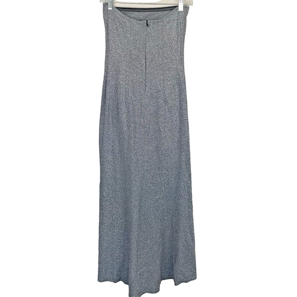 Jessica McClintock Gunne Sax Strapless Gown and Shrug Size 7 Silver Metallic - Picture 11 of 12